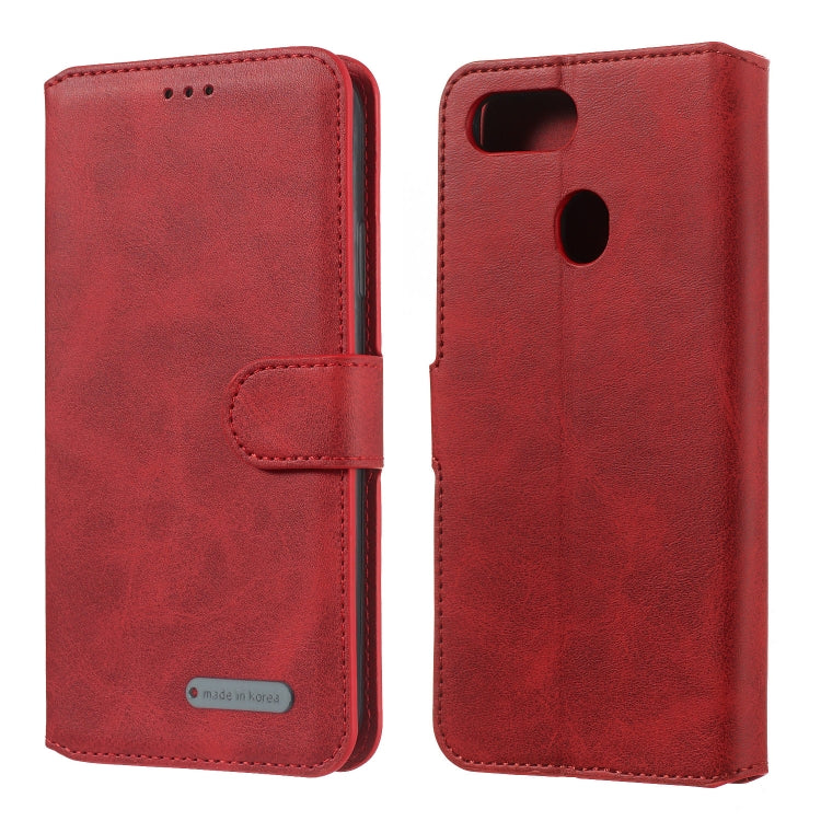 For OPPO F9 Solid Color Buckle Horizontal Flip Leather Case with Wallet & Holder & Card Slots