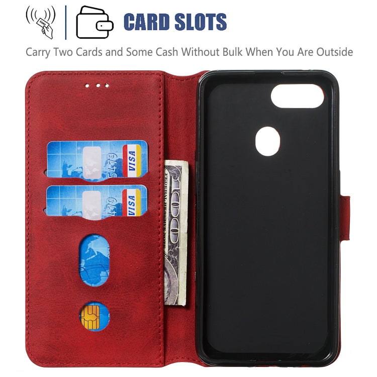 For OPPO F9 Solid Color Buckle Horizontal Flip Leather Case with Wallet & Holder & Card Slots