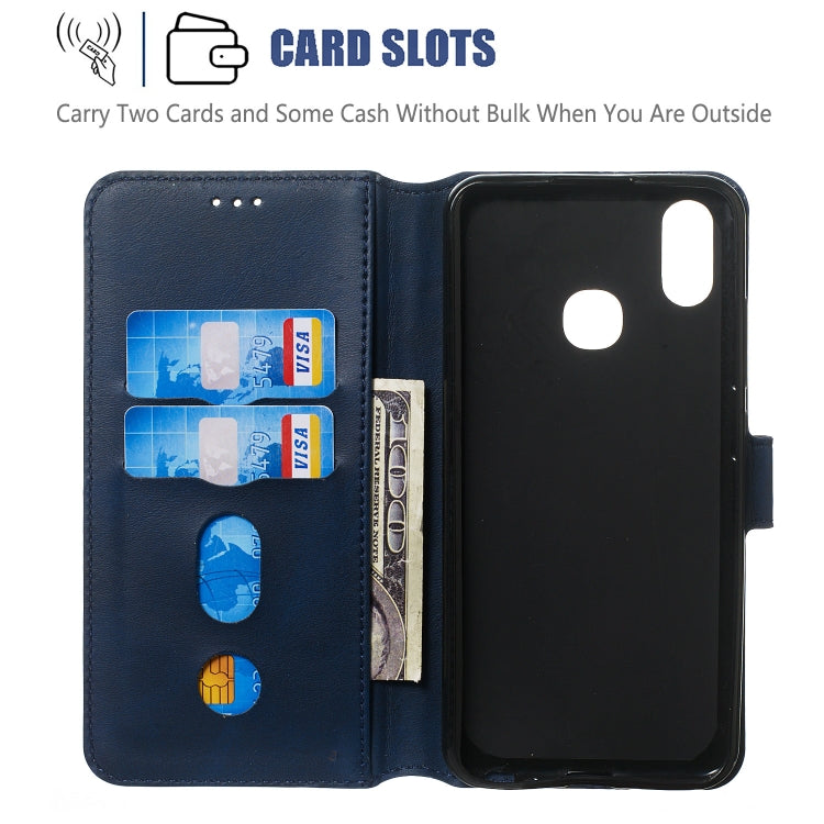 For Vivo Y91i / Y93 / Y95 Solid Color Buckle Horizontal Flip Leather Case with Wallet & Holder & Card Slots