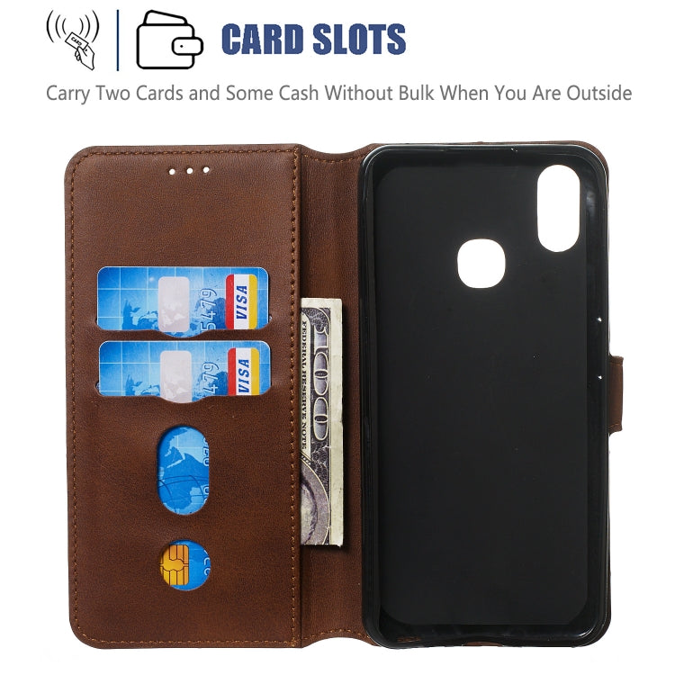 For Vivo Y91i / Y93 / Y95 Solid Color Buckle Horizontal Flip Leather Case with Wallet & Holder & Card Slots