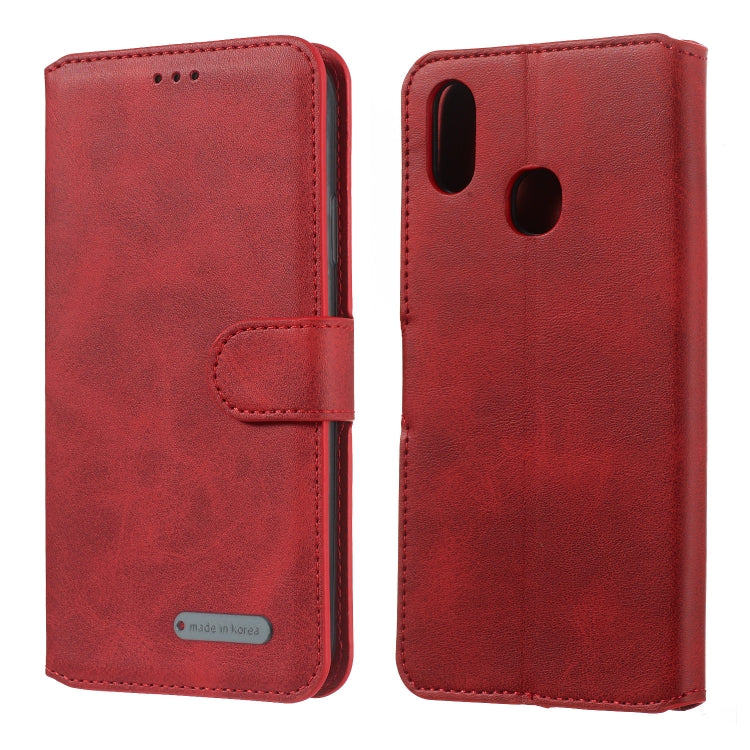 For Vivo Y91i / Y93 / Y95 Solid Color Buckle Horizontal Flip Leather Case with Wallet & Holder & Card Slots