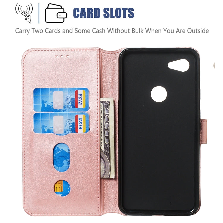 For Google Pixel 3a Solid Color Buckle Horizontal Flip Leather Case with Wallet & Holder & Card Slots
