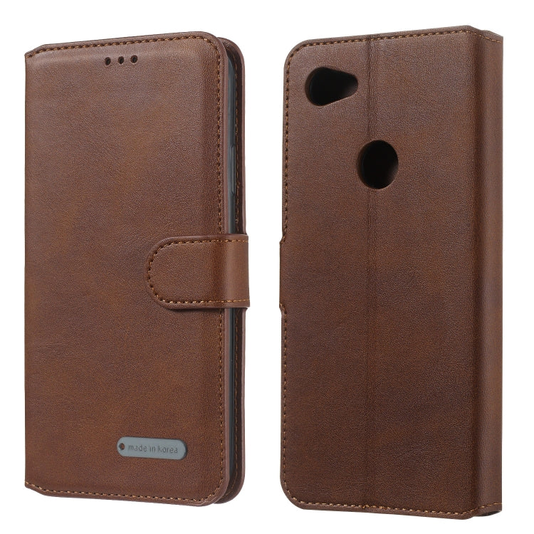 For Google Pixel 3a Solid Color Buckle Horizontal Flip Leather Case with Wallet & Holder & Card Slots