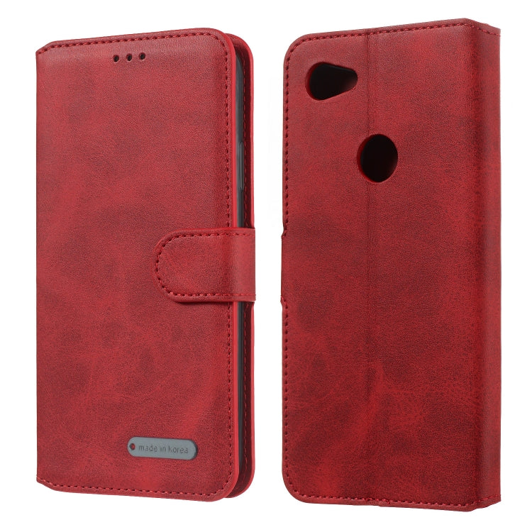 For Google Pixel 3a Solid Color Buckle Horizontal Flip Leather Case with Wallet & Holder & Card Slots
