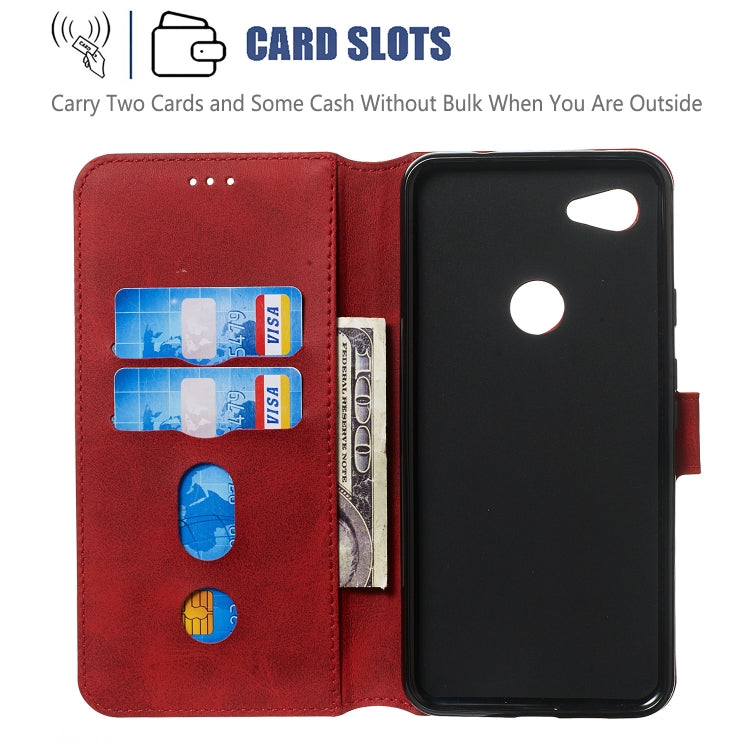 For Google Pixel 3a Solid Color Buckle Horizontal Flip Leather Case with Wallet & Holder & Card Slots