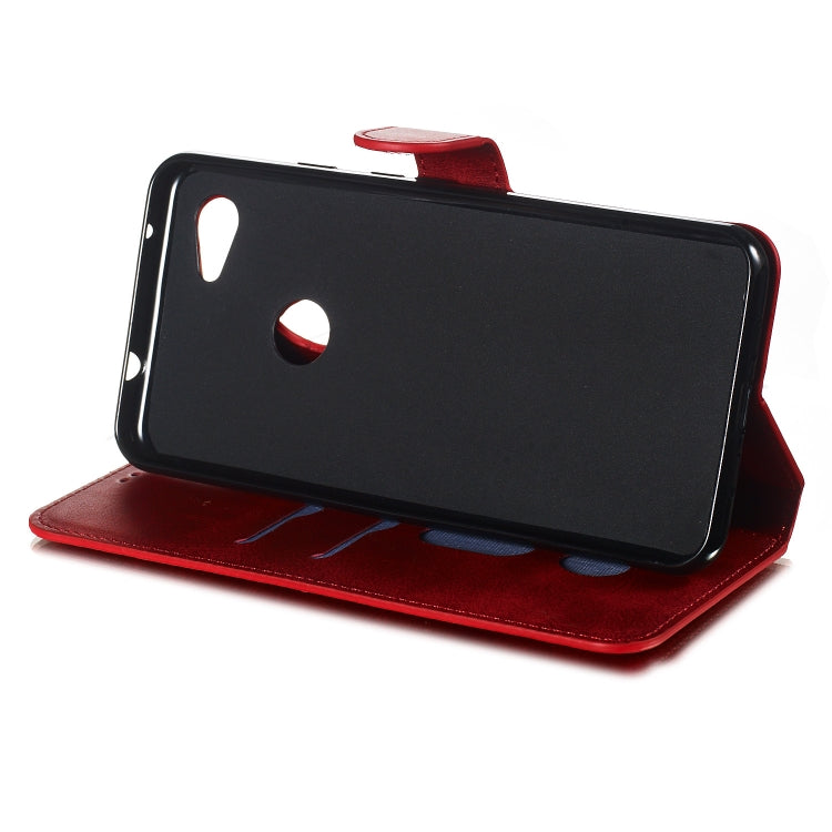 For Google Pixel 3a Solid Color Buckle Horizontal Flip Leather Case with Wallet & Holder & Card Slots