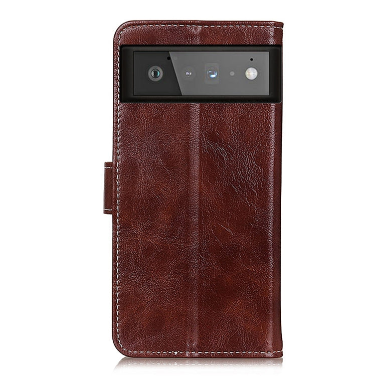 For Google Pixel 6 Retro Crazy Horse Texture Horizontal Flip Leather Case with Holder & Card Slots & Photo Frame & Wallet