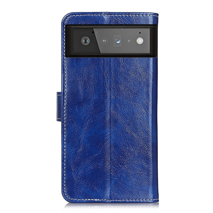 For Google Pixel 6 Retro Crazy Horse Texture Horizontal Flip Leather Case with Holder & Card Slots & Photo Frame & Wallet