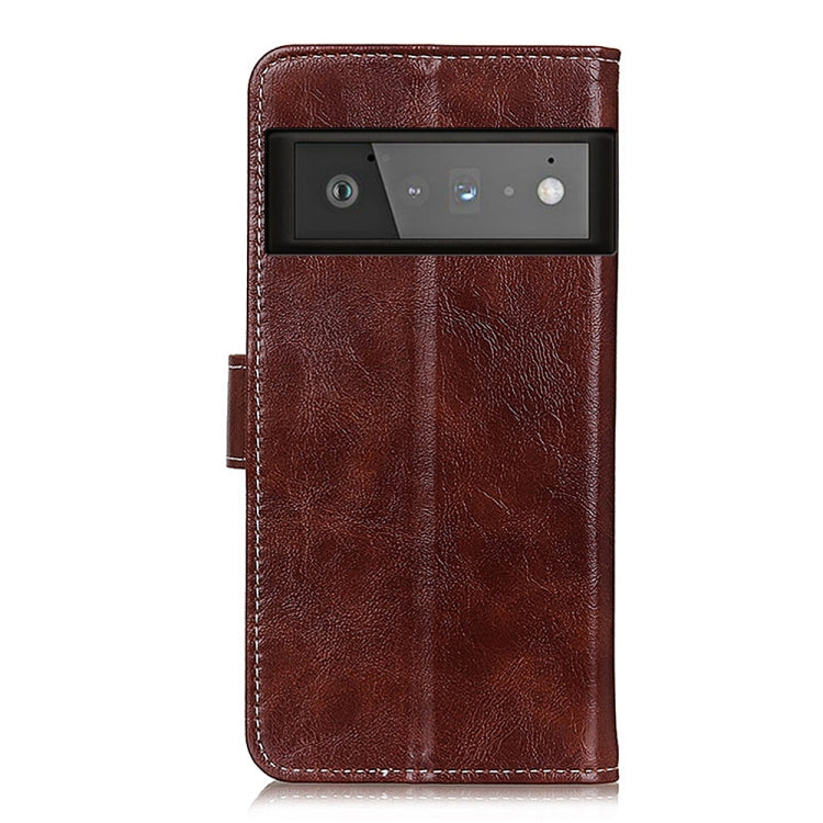 For Google Pixel 6 Pro Retro Crazy Horse Texture Horizontal Flip Leather Case with Holder & Card Slots & Photo Frame & Wallet