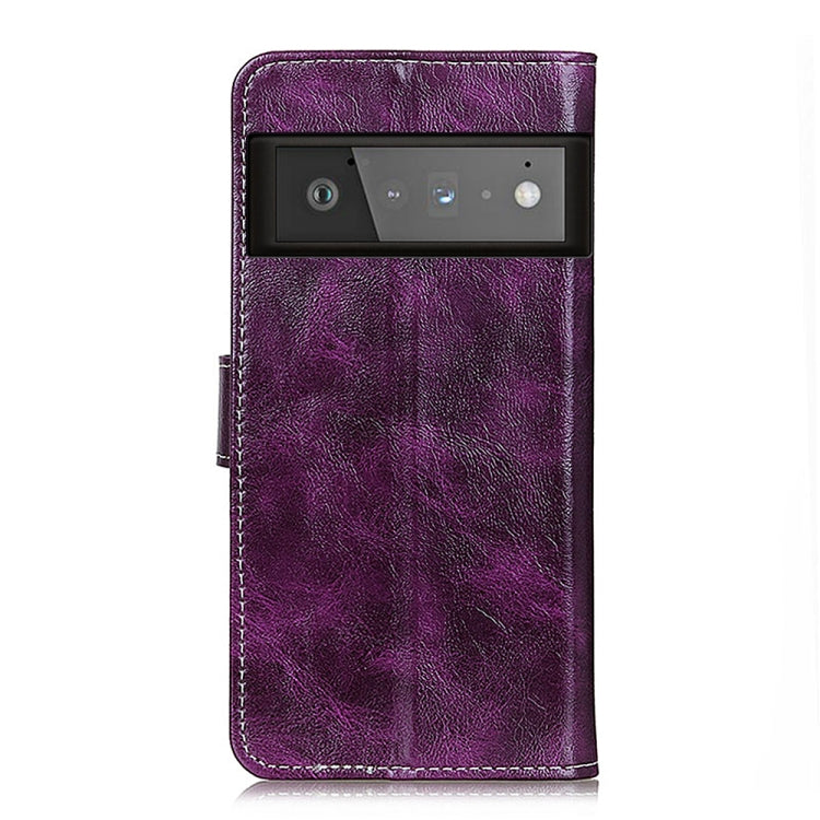 For Google Pixel 6 Pro Retro Crazy Horse Texture Horizontal Flip Leather Case with Holder & Card Slots & Photo Frame & Wallet
