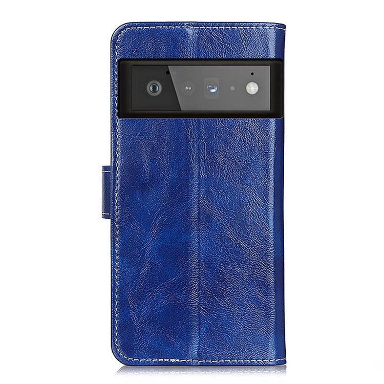 For Google Pixel 6 Pro Retro Crazy Horse Texture Horizontal Flip Leather Case with Holder & Card Slots & Photo Frame & Wallet