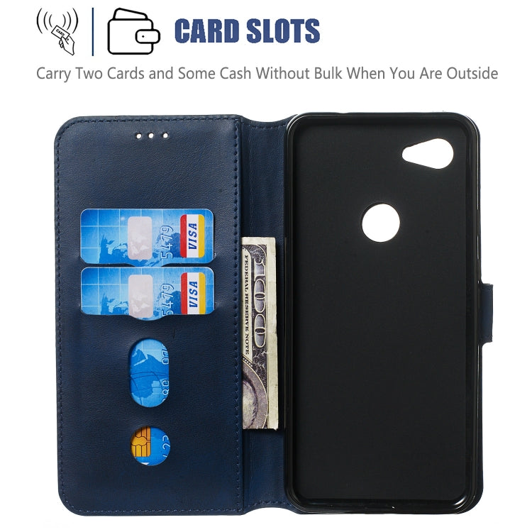 For Google Pixel 3a XL Solid Color Buckle Horizontal Flip Leather Case with Wallet & Holder & Card Slots