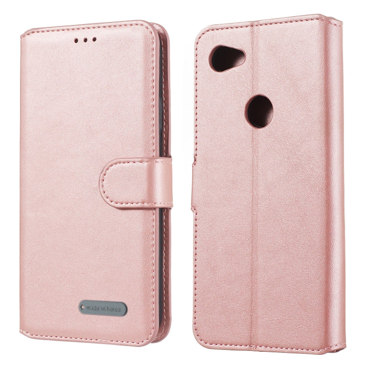 For Google Pixel 3a XL Solid Color Buckle Horizontal Flip Leather Case with Wallet & Holder & Card Slots