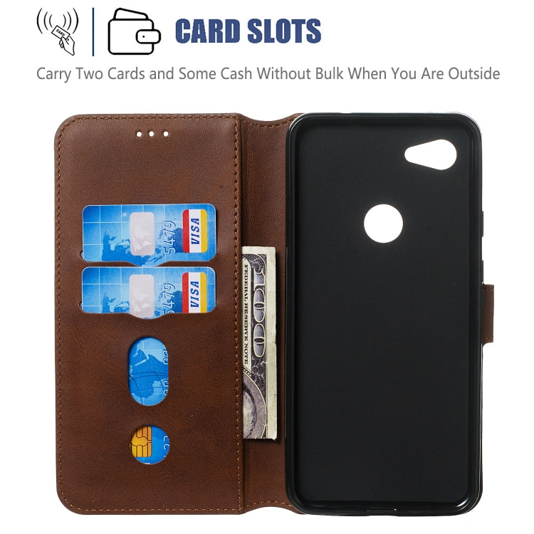 For Google Pixel 3a XL Solid Color Buckle Horizontal Flip Leather Case with Wallet & Holder & Card Slots