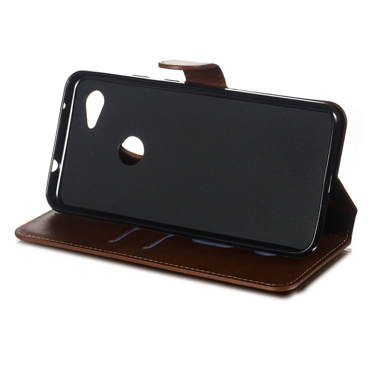 For Google Pixel 3a XL Solid Color Buckle Horizontal Flip Leather Case with Wallet & Holder & Card Slots