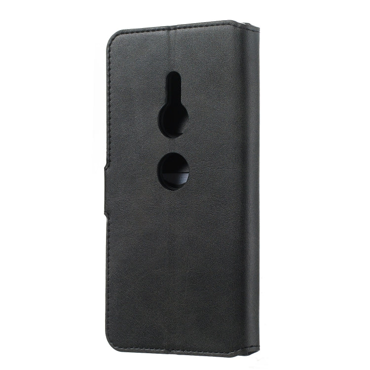 For Sony Xperia XZ3 Solid Color Buckle Horizontal Flip Leather Case with Wallet & Holder & Card Slots