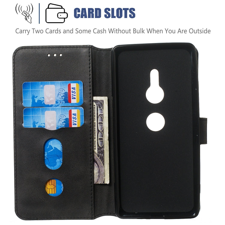 For Sony Xperia XZ3 Solid Color Buckle Horizontal Flip Leather Case with Wallet & Holder & Card Slots