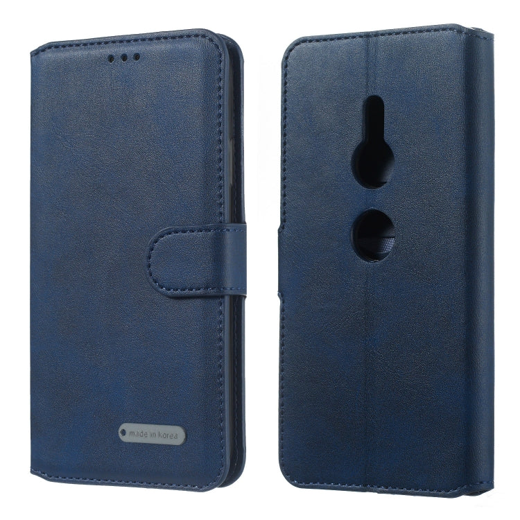 For Sony Xperia XZ3 Solid Color Buckle Horizontal Flip Leather Case with Wallet & Holder & Card Slots