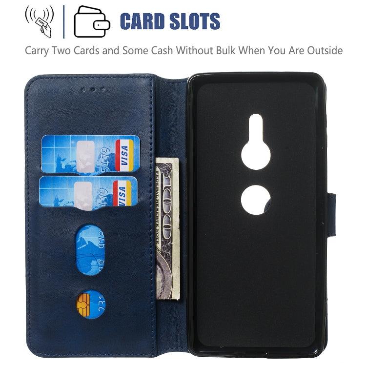 For Sony Xperia XZ3 Solid Color Buckle Horizontal Flip Leather Case with Wallet & Holder & Card Slots