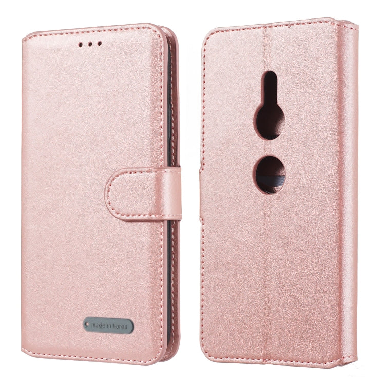 For Sony Xperia XZ3 Solid Color Buckle Horizontal Flip Leather Case with Wallet & Holder & Card Slots