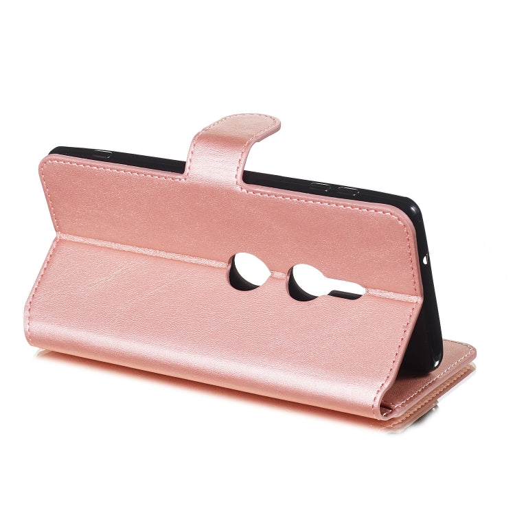 For Sony Xperia XZ3 Solid Color Buckle Horizontal Flip Leather Case with Wallet & Holder & Card Slots