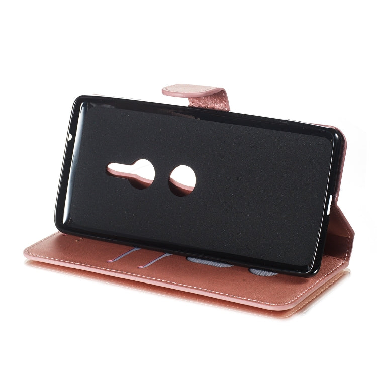 For Sony Xperia XZ3 Solid Color Buckle Horizontal Flip Leather Case with Wallet & Holder & Card Slots