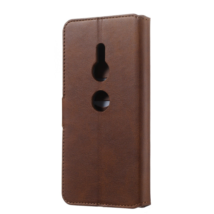 For Sony Xperia XZ3 Solid Color Buckle Horizontal Flip Leather Case with Wallet & Holder & Card Slots