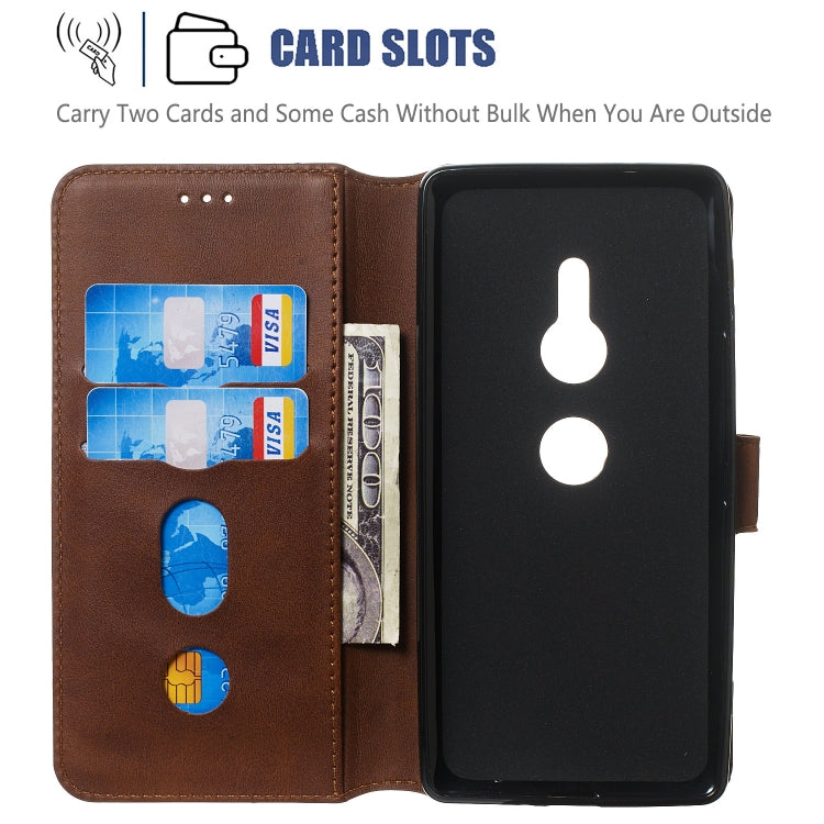 For Sony Xperia XZ3 Solid Color Buckle Horizontal Flip Leather Case with Wallet & Holder & Card Slots