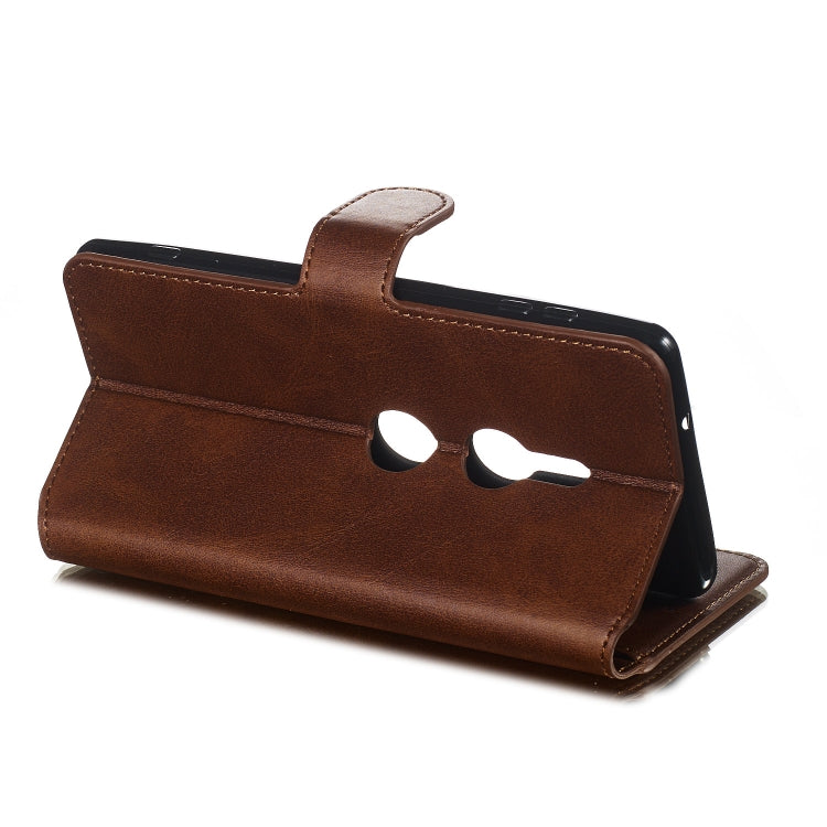 For Sony Xperia XZ3 Solid Color Buckle Horizontal Flip Leather Case with Wallet & Holder & Card Slots