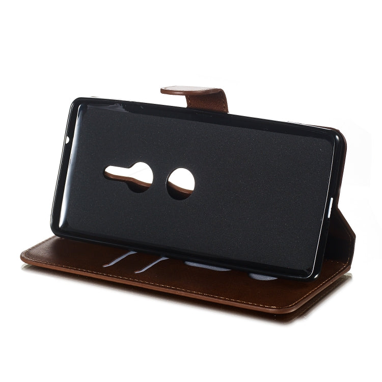 For Sony Xperia XZ3 Solid Color Buckle Horizontal Flip Leather Case with Wallet & Holder & Card Slots