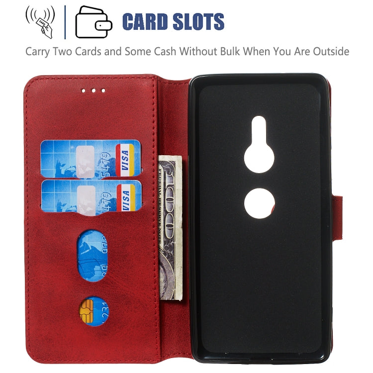 For Sony Xperia XZ3 Solid Color Buckle Horizontal Flip Leather Case with Wallet & Holder & Card Slots