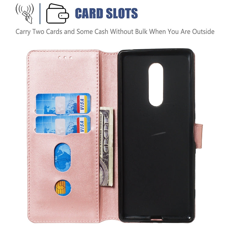 For Sony Xperia XZ4 Solid Color Buckle Horizontal Flip Leather Case with Wallet & Holder & Card Slots
