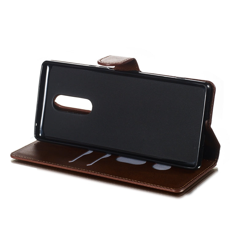 For Sony Xperia XZ4 Solid Color Buckle Horizontal Flip Leather Case with Wallet & Holder & Card Slots