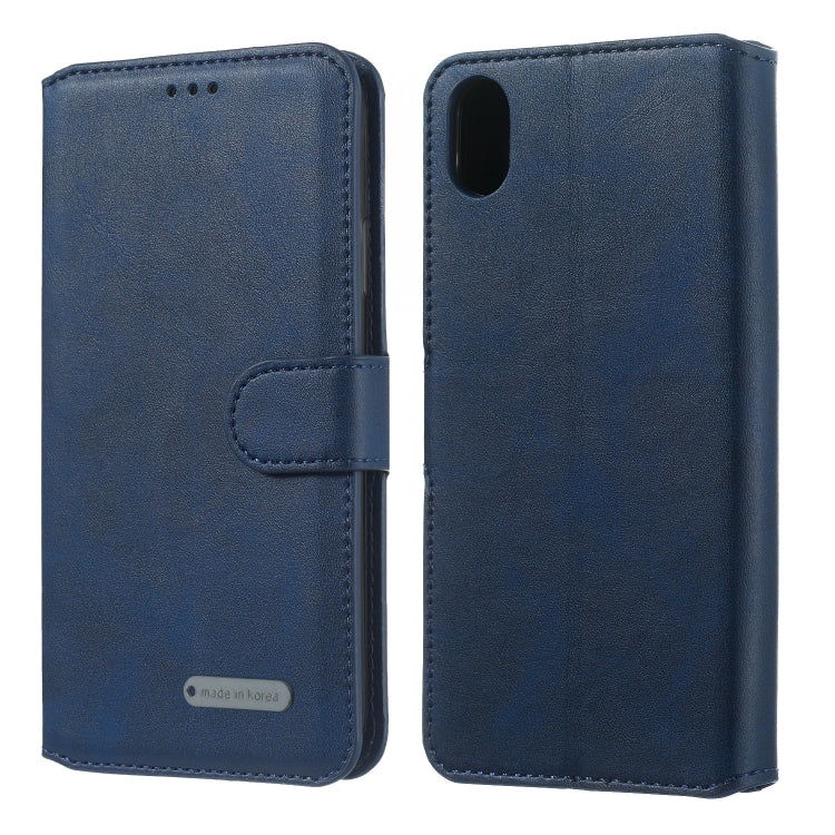 For Xiaomi Redmi 7A Solid Color Buckle Horizontal Flip Leather Case with Wallet & Holder & Card Slots