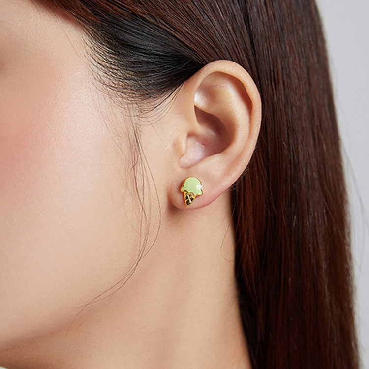 S925 Sterling Silver Small Ice Cream Ear Studs Women Earrings