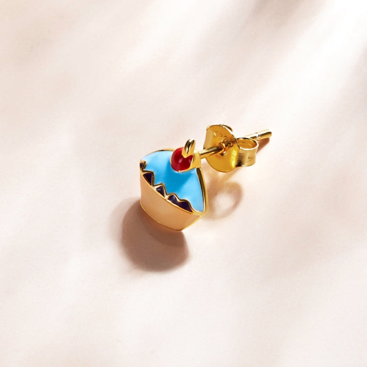 S925 Sterling Silver Cup Cake Ear Studs Women Earrings