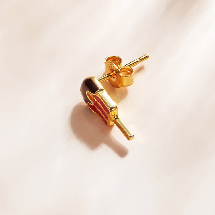 S925 Sterling Silver Popsicle Ear Studs Women Earrings
