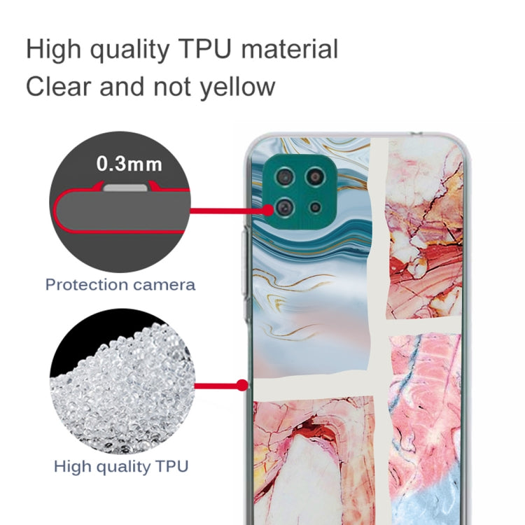 For Samsung Galaxy A22 5G Abstract Marble Pattern TPU Protective Case