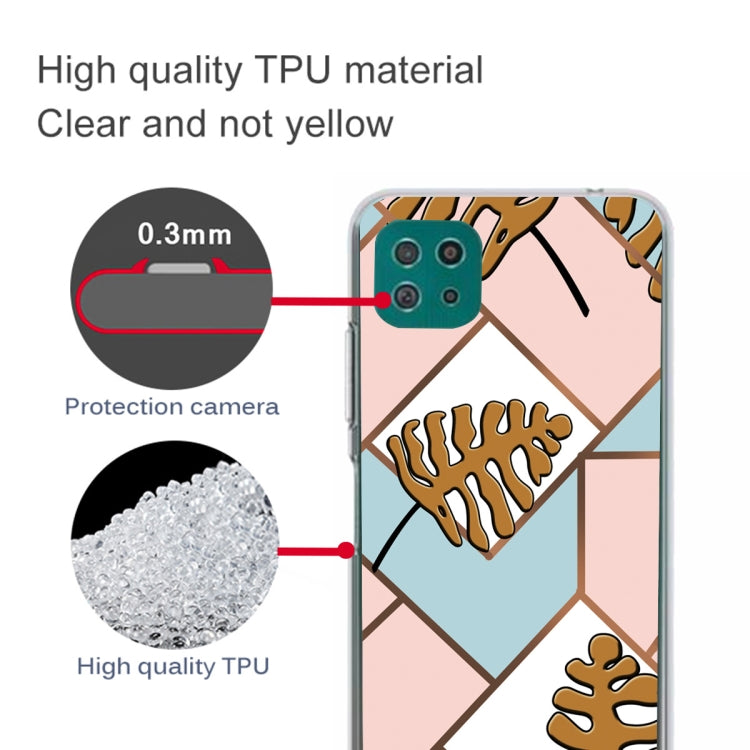 For Samsung Galaxy A22 5G Abstract Marble Pattern TPU Protective Case