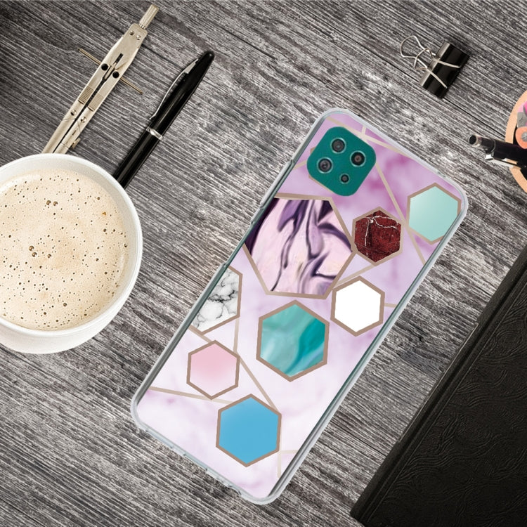 For Samsung Galaxy A22 5G Abstract Marble Pattern TPU Protective Case