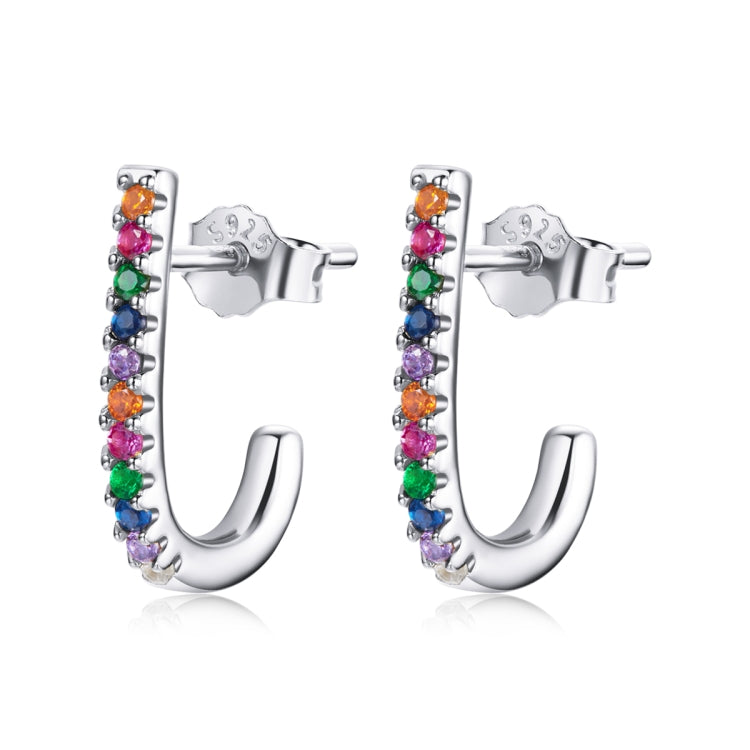 S925 Sterling Silver Christmas Cane Ear Studs Women Earrings