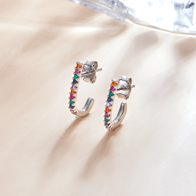 S925 Sterling Silver Christmas Cane Ear Studs Women Earrings