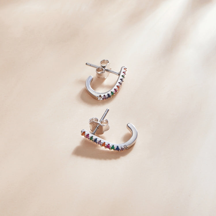 S925 Sterling Silver Christmas Cane Ear Studs Women Earrings