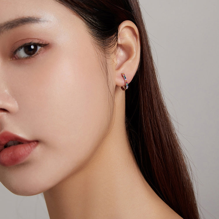 S925 Sterling Silver Christmas Cane Ear Studs Women Earrings