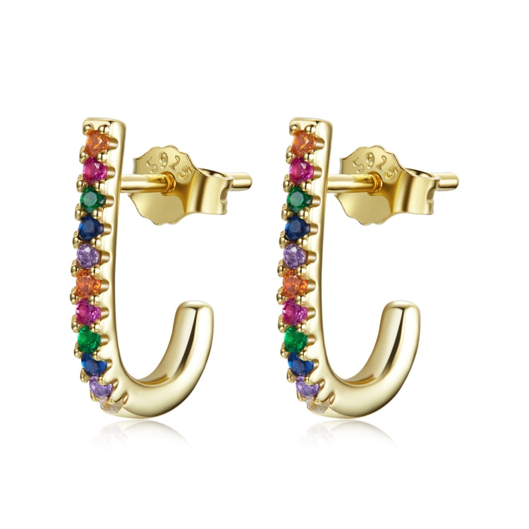 S925 Sterling Silver Christmas Cane Ear Studs Women Earrings