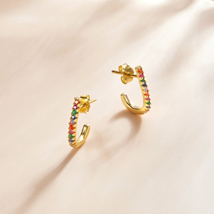S925 Sterling Silver Christmas Cane Ear Studs Women Earrings