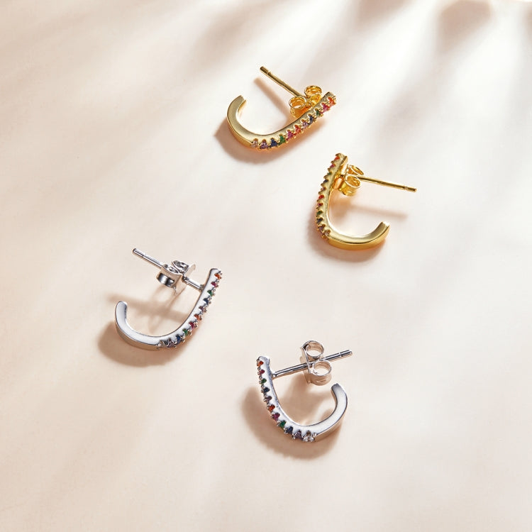 S925 Sterling Silver Christmas Cane Ear Studs Women Earrings