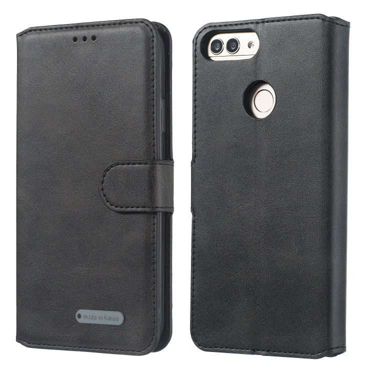 For Huawei P Smart / Honor 9 Lite Solid Color Buckle Horizontal Flip Leather Case with Wallet & Holder & Card Slots