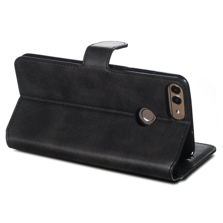 For Huawei P Smart / Honor 9 Lite Solid Color Buckle Horizontal Flip Leather Case with Wallet & Holder & Card Slots