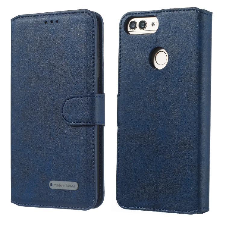 For Huawei P Smart / Honor 9 Lite Solid Color Buckle Horizontal Flip Leather Case with Wallet & Holder & Card Slots